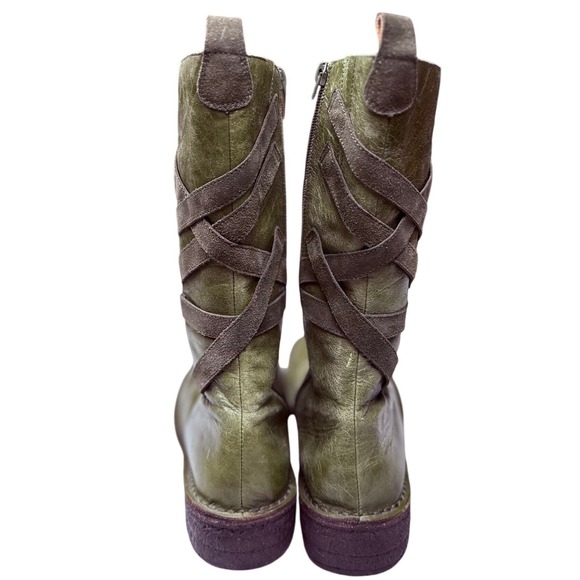 Miz Mooz Utrecht Tall Boots Olive Green Leather Womens US 6.5 37 - Picture 4 of 12